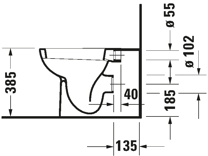 Pastatomas unitazas Duravit D-Code 21150900002