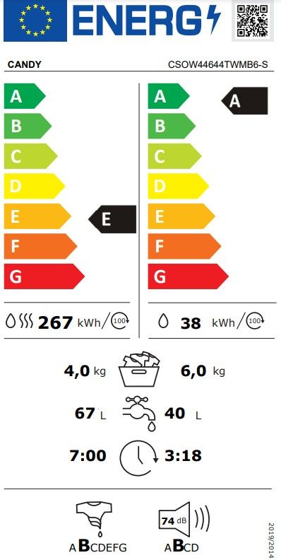 Skalbimo mašina Candy CSOW44644TWMB6-S