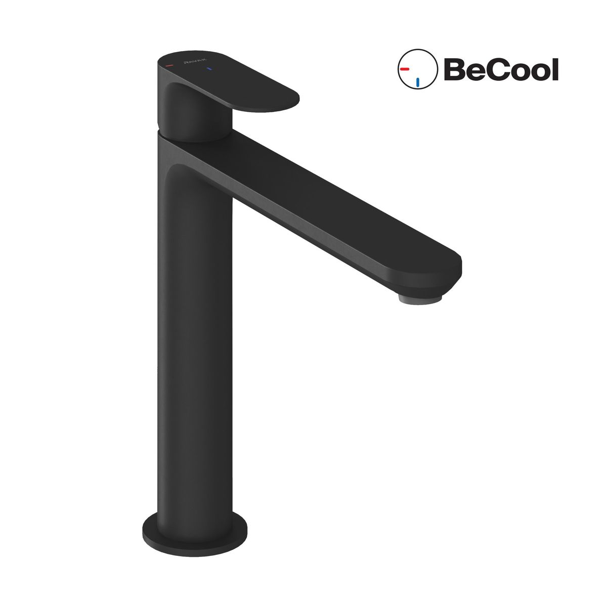 Praustuvo maišytuvas Ravak Eleganta BeCool 220 mm be dugno vožtuvo, Black Matt X070417