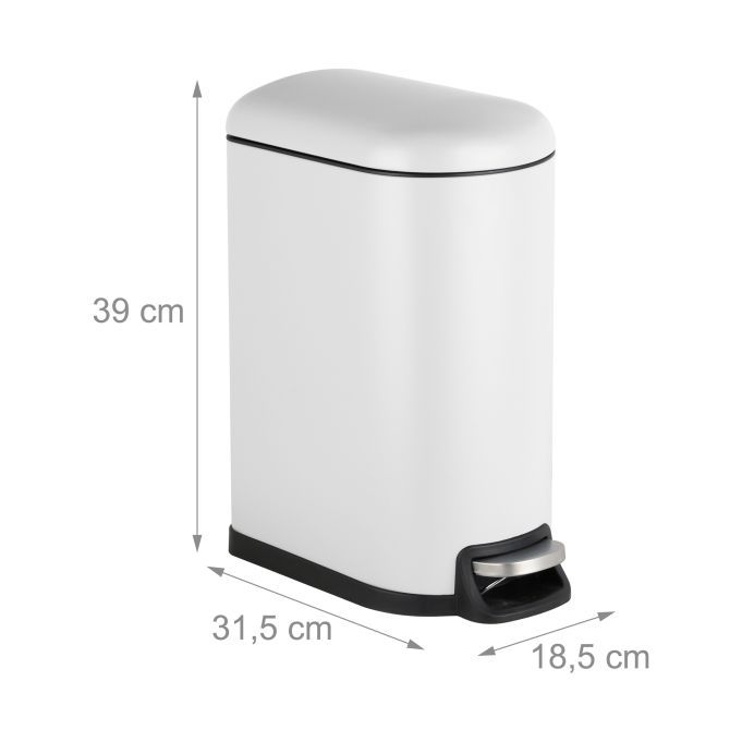 Šiukšliadėžė 10 L Pedal Bin, Balta