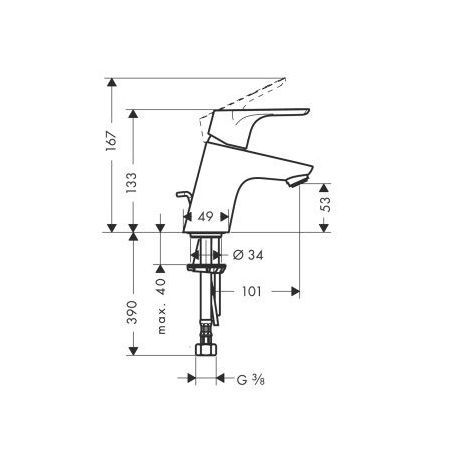 Maišytuvas praustuvui Hansgrohe FOCUS E2 31730000