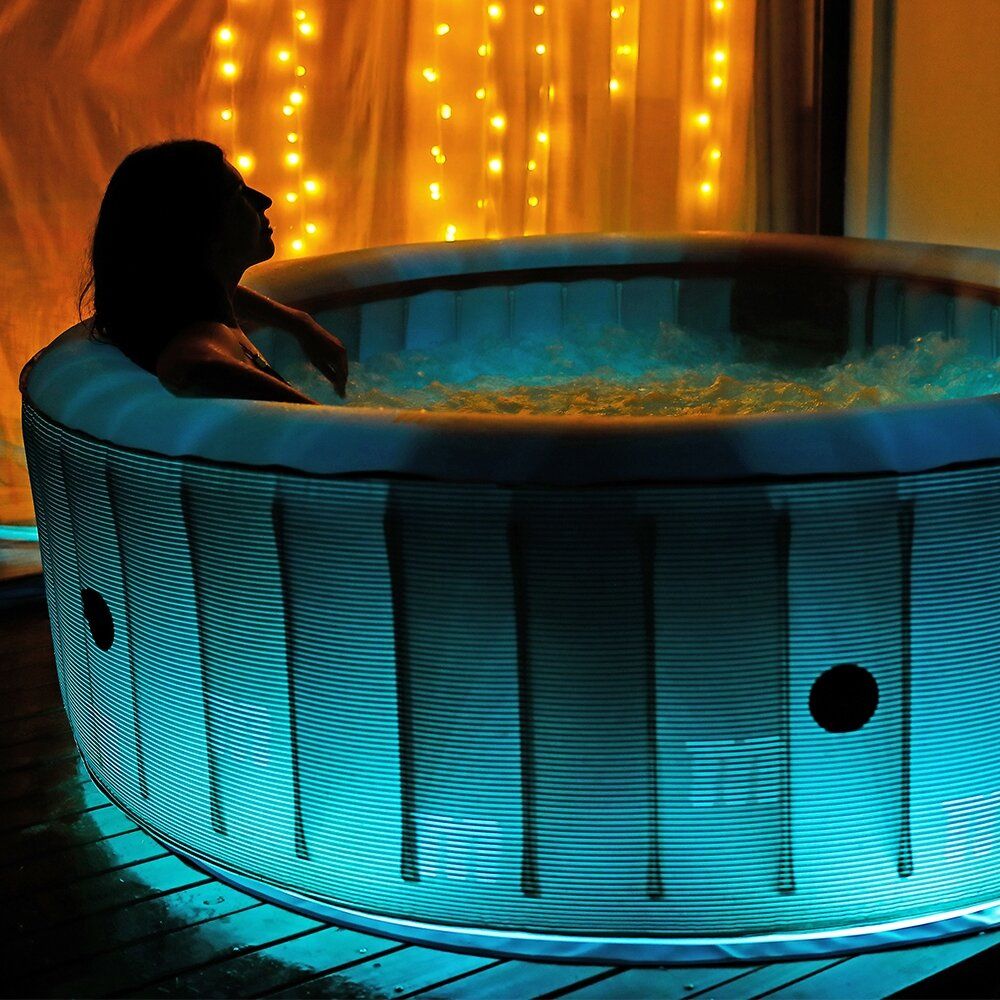 Pripučiamas baseinas MSpa Starry Comfort su oro burbulų masažu ir LED