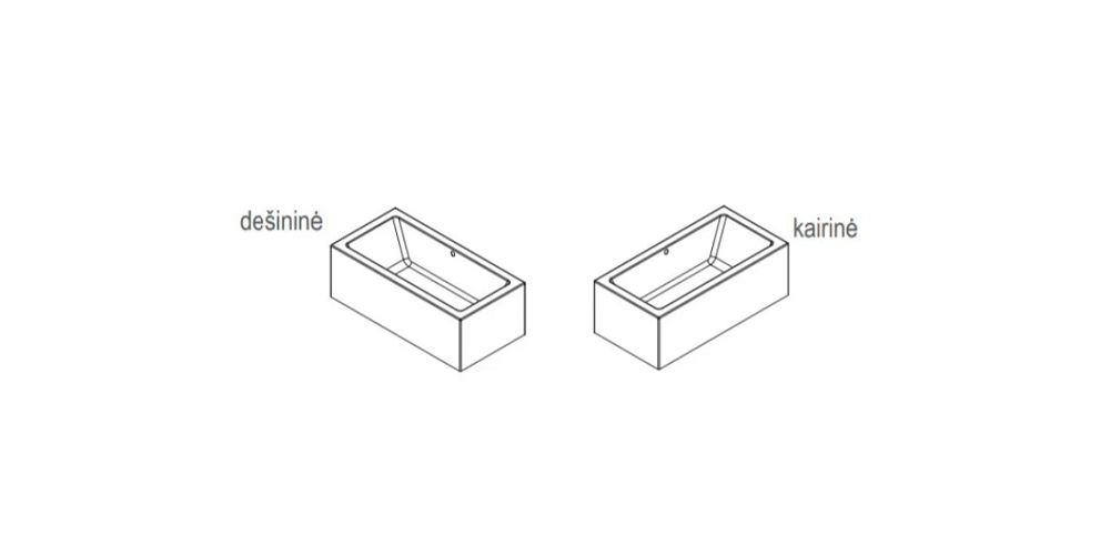 Akrilinė vonia Riho Linares Plug&Play 180x80 cm, dešininė