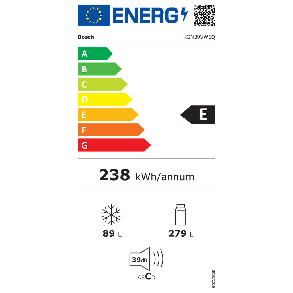 Šaldytuvas BOSCH KGN39VWEQ