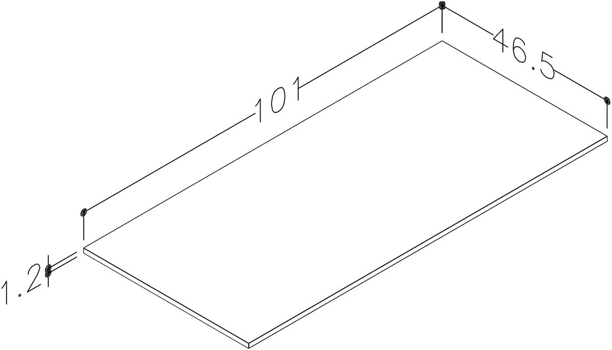 Stalviršis apatinei spintelei Kame Corian 100 cm, balta matinė WP/10-3/CR1