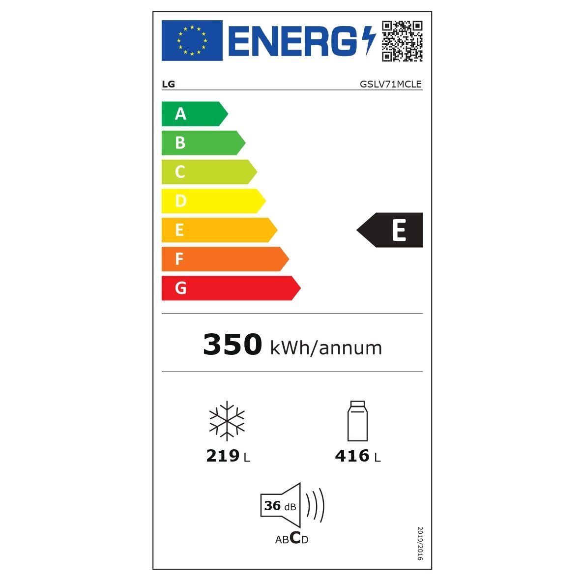 Šaldytuvas LG GSLV71MCLE