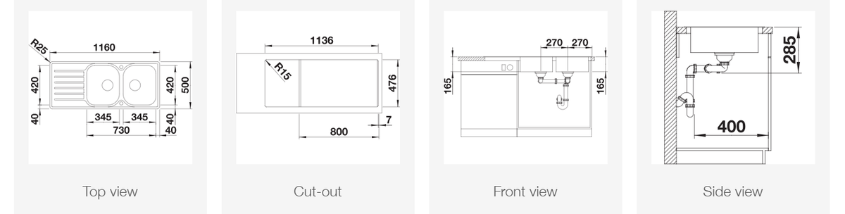 Plieninė plautuvė BLANCO LANTOS 8 S-IF Compact Brushed M.AF