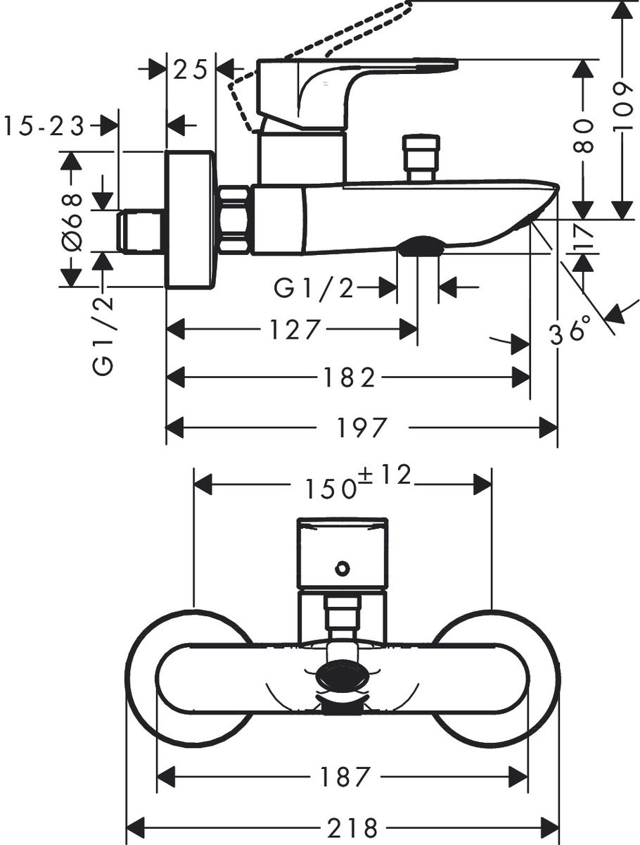 Maišytuvas voniai Hansgrohe REBRIS E, mat. juodas 72450670