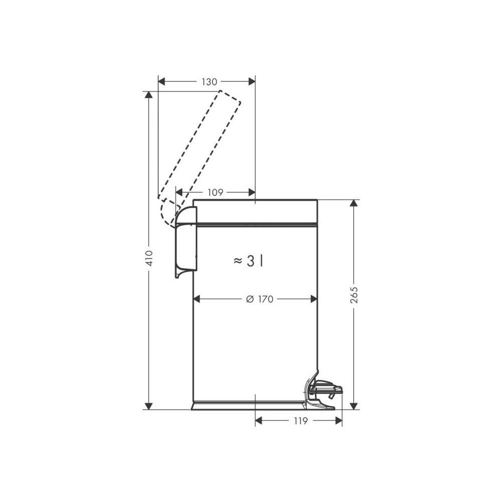 Šiukšliadėžė Hansgrohe AddStoris, mat. juoda, 41775670 Šiukšliadėžė Hansgrohe AddStoris, mat. juoda, 41775670