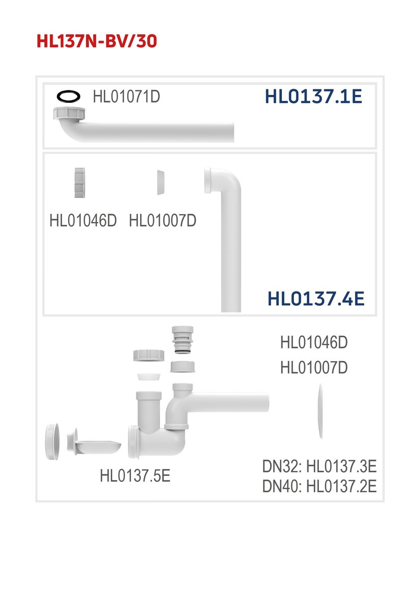 Taupantis vietą sifonas praustuvams su integruotu alsuokliu HL137N-BV, DN32 Taupantis vietą sifonas praustuvams su integruotu alsuokliu HL137N-BV, DN32