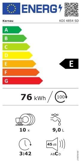 Įmontuojama indaplovė Kernau KDI 4854 SD Įmontuojama indaplovė Kernau KDI 4854 SD