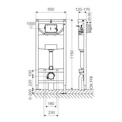 Universalus potinkinis rėmas Schell Montus C120, 030570099