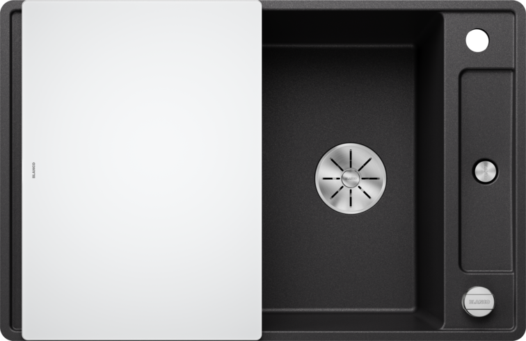 Silgranitinė plautuvė BLANCO AXIA III 45 S-F SILG PDUR Antracitas Z.GL InFino M.AF