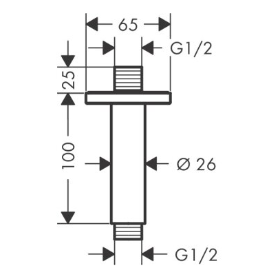 Lubinis dušo galvos laikiklis Hansgrohe Vernis Shape 10 cm, 26406000, chromas
