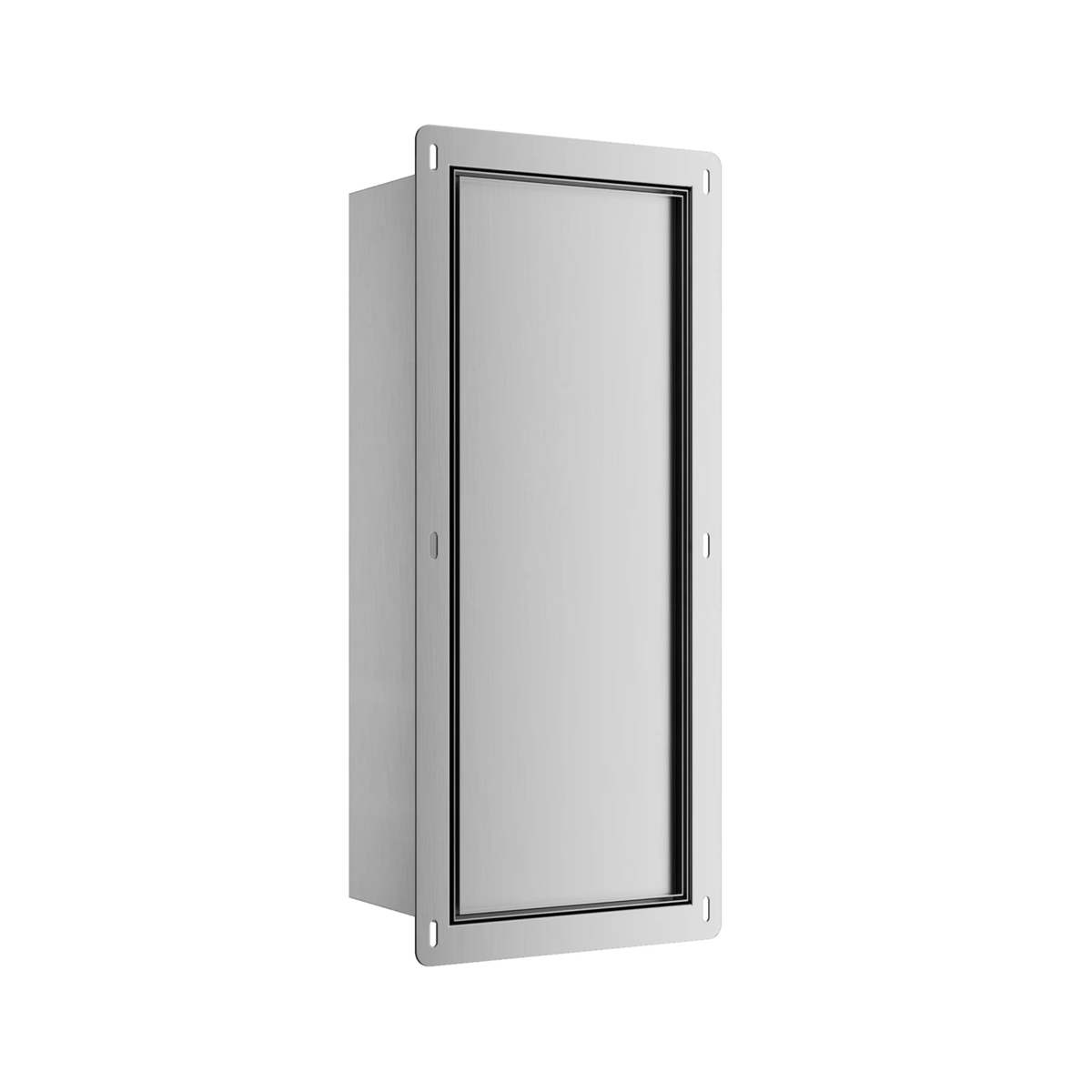 Potinkinė WC šepečio lentyna Balneo Wall Box Brush "S" Left - kairės pusės, įklijuojamai plytelei, nerūdijantis plienas B0401060104-01 Potinkinė WC šepečio lentyna Balneo Wall Box Brush "S" Left - kairės pusės, įklijuojamai plytelei, nerūdijantis plienas B0401060104-01