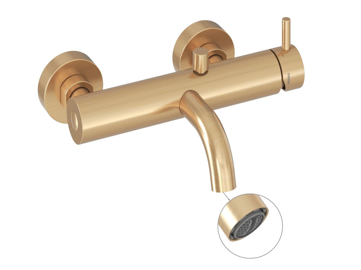 Vonios/dušo maišytuvas be dušo komplekto, Ravak ES 022.60GLB, šlifuoto aukso, X070603 Vonios/dušo maišytuvas be dušo komplekto, Ravak ES 022.60GLB, šlifuoto aukso, X070603