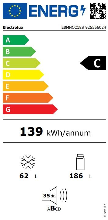 Šaldytuvas Electrolux E8MNCC18S