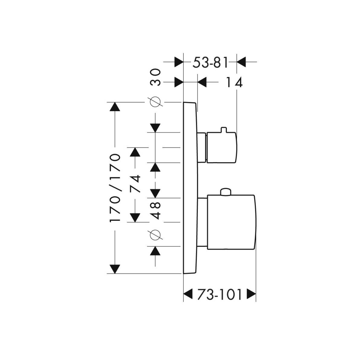 Potinkinis termostatinis maišytuvas AX CITTERIO M, aukso, 34725310