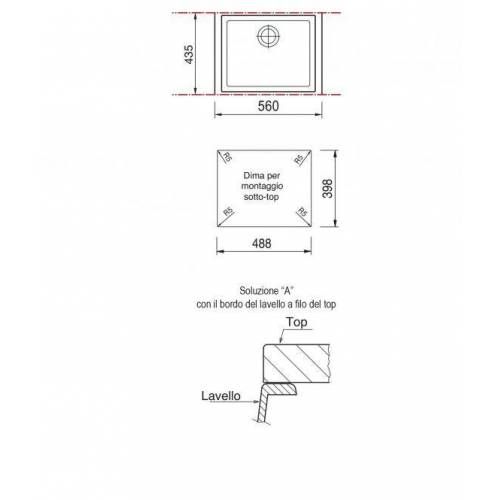 Akmens masės plautuvė Plados-Telma Cube, Balta