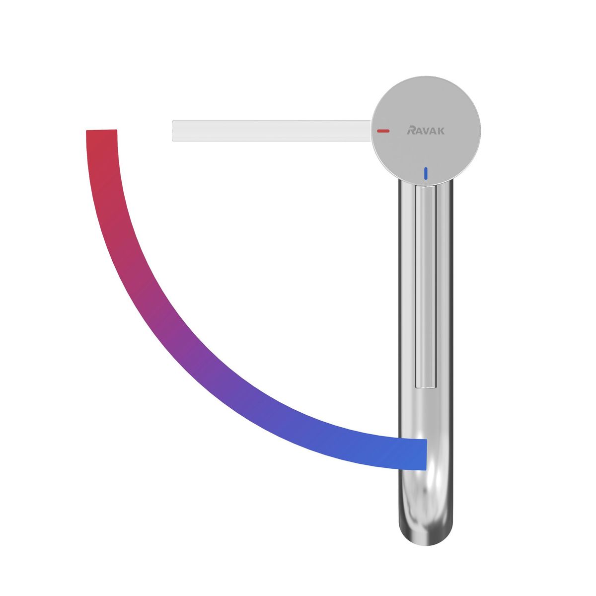 Ravak Praustuvo maišytuvas BeCool 340 mm be dugno vožtuvo, Chrome X070404