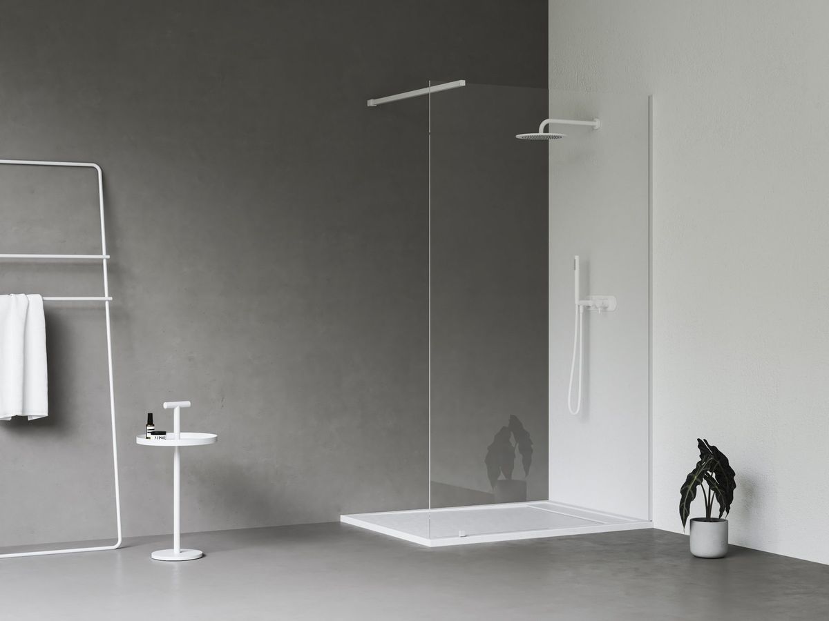 Dušo sienelė Ravak Walk-In Wall Set 120, balta matinė+stiklas Transparent, GW9WG0E0SZ1