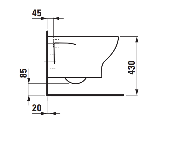 Pakabinamas klozetas Laufen Lua Basic Rimless H8200810000001