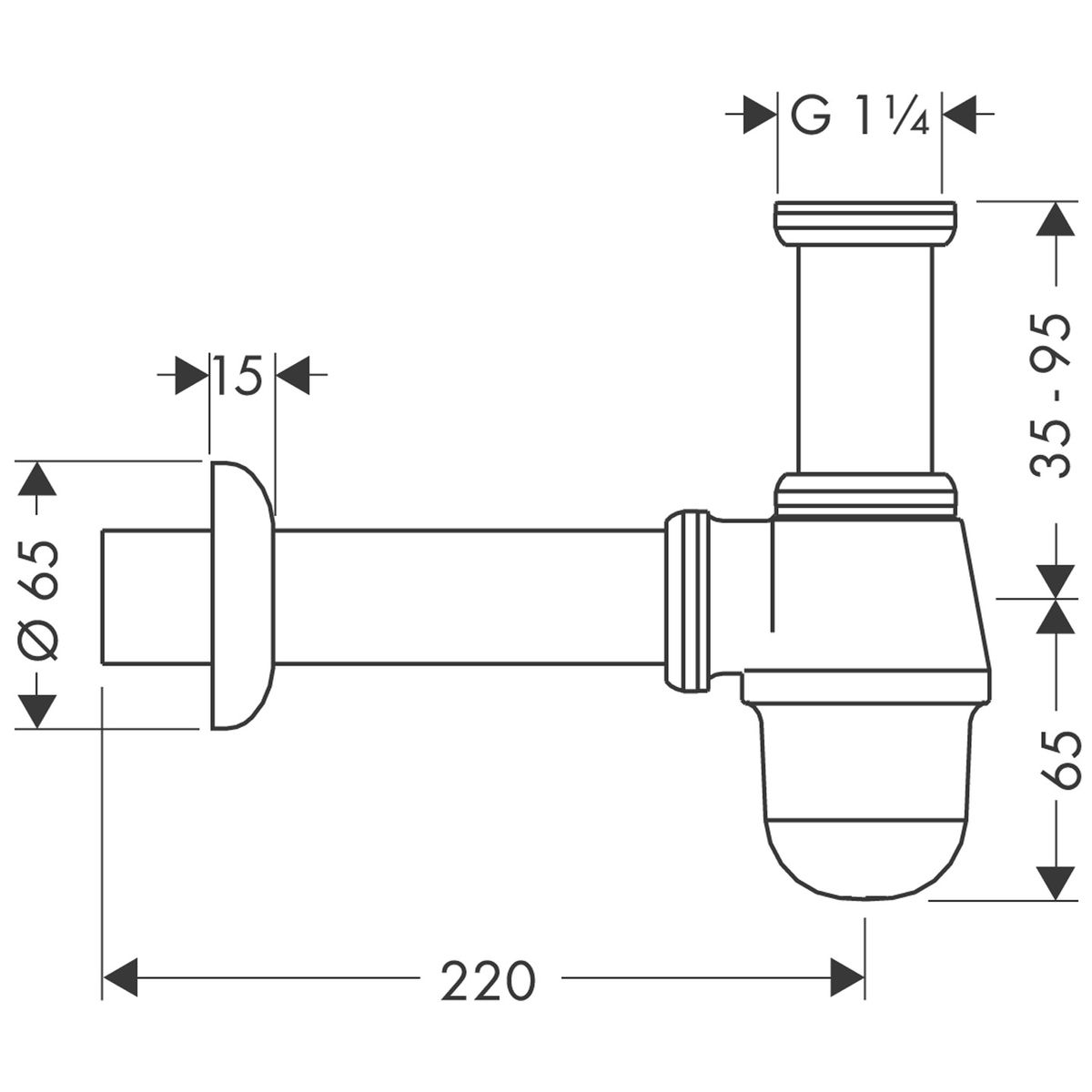 Bide sifonas Hansgrohe, chromas 55213000