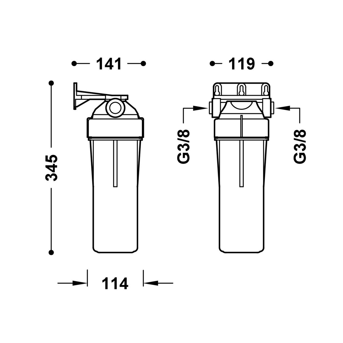 Vandens valymo filtro korpusas su keraminiu filtru TRES Seven+, 29945303