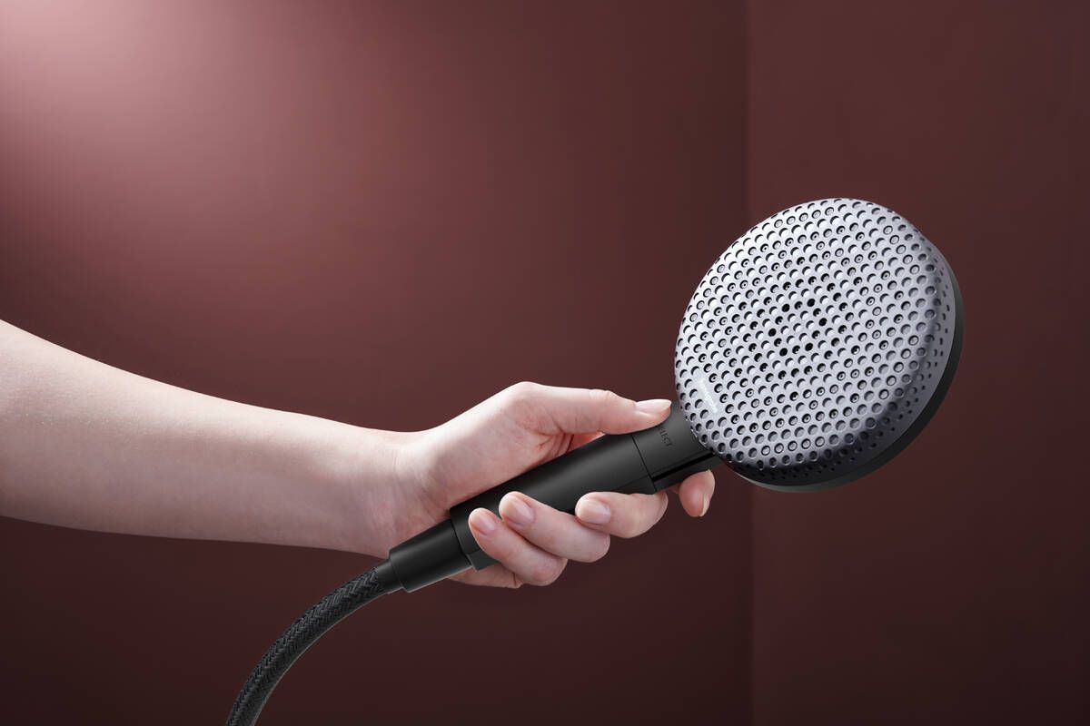 Hansgrohe dušo komplektas su laikikliu Raindance Alive Select S juodas matinis, 24611670