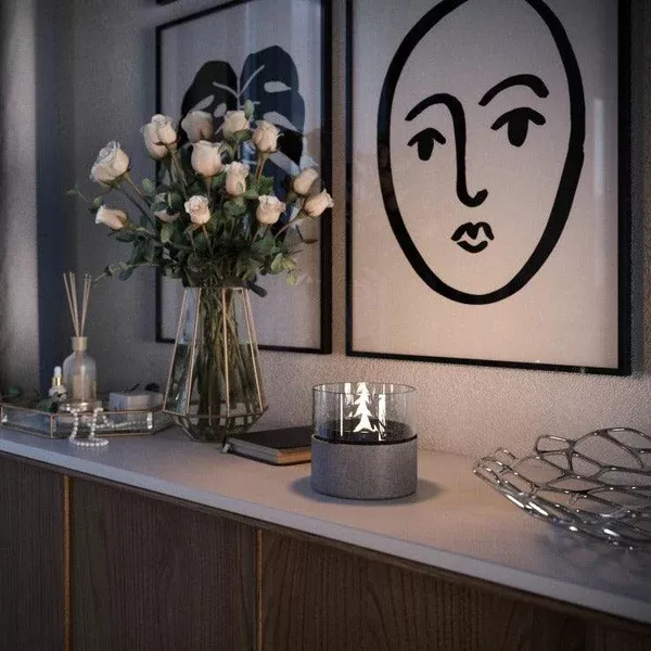 CAFE 14 Lava stalo židinys, juodas, naudojamas Tenderfuel skystis