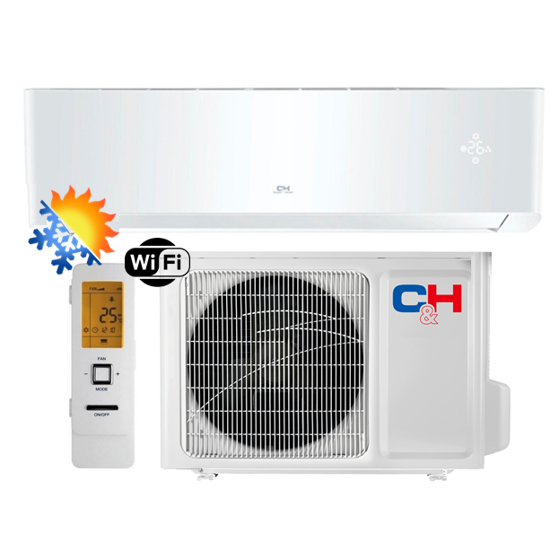 C&amp;H SUPREME WHITE Inverter CH-S09FTXAM2S-WP efektyvus šildymas iki -30°C, Šaldymas 2,7 KW, Šildymas 3,5 KW