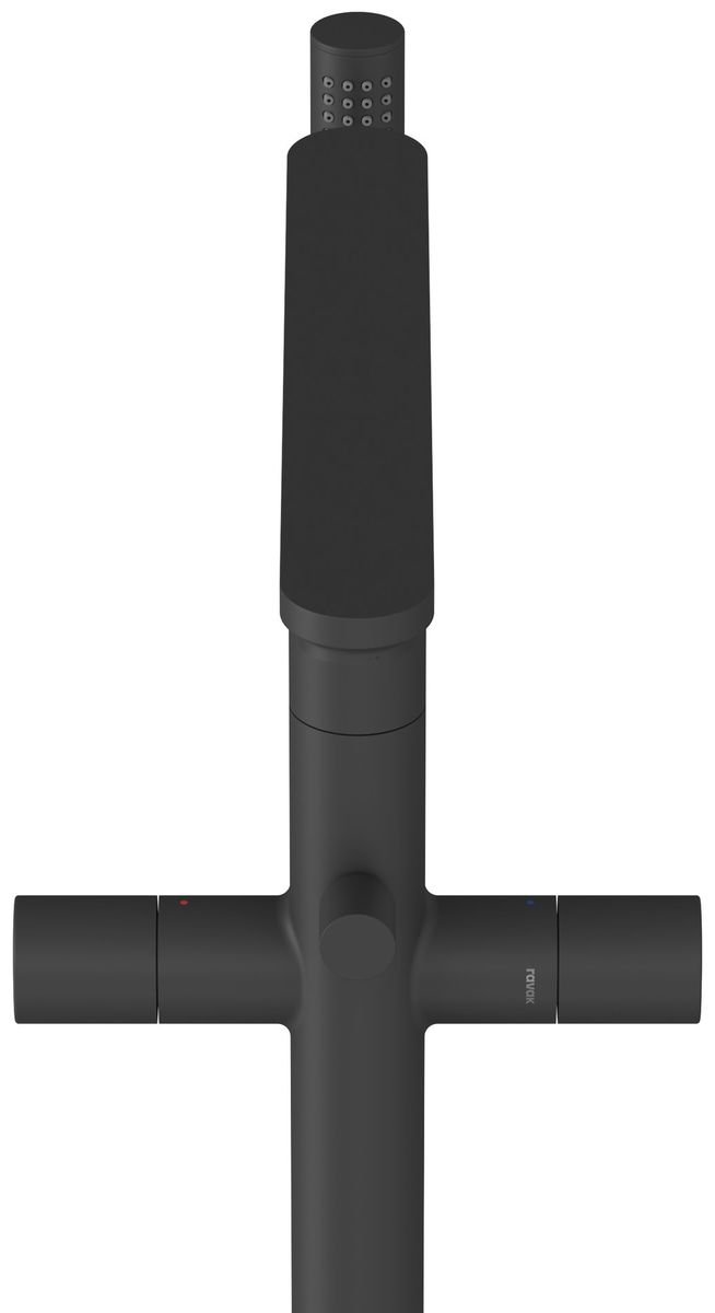 Grindinis vonios maišytuvas su dušo komplektu, be korpuso, Ravak CR II 080.20BL.RB07A, juodas, X070468