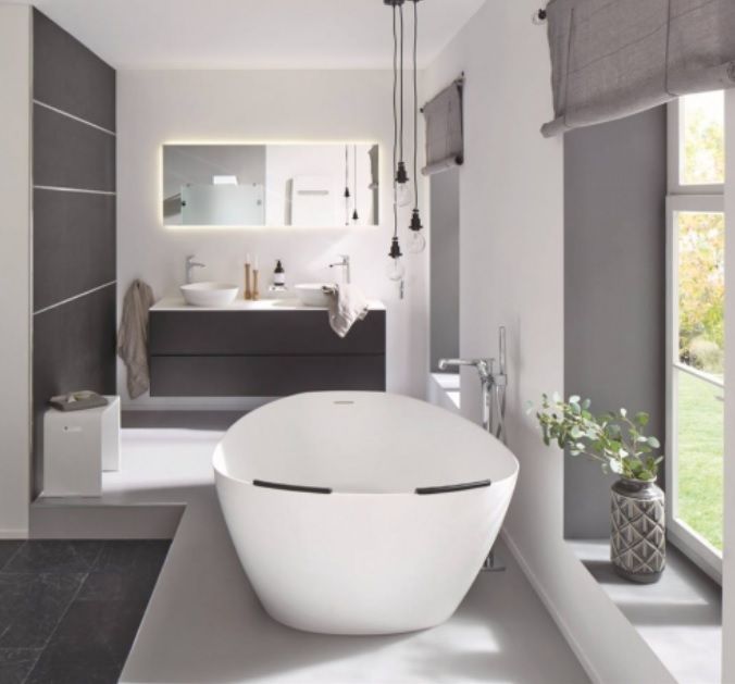 Akmens masės vonia Riho Toledo 158x110 cm, balta matinė, B126001105 Akmens masės vonia Riho Toledo 158x110 cm, balta matinė, B126001105