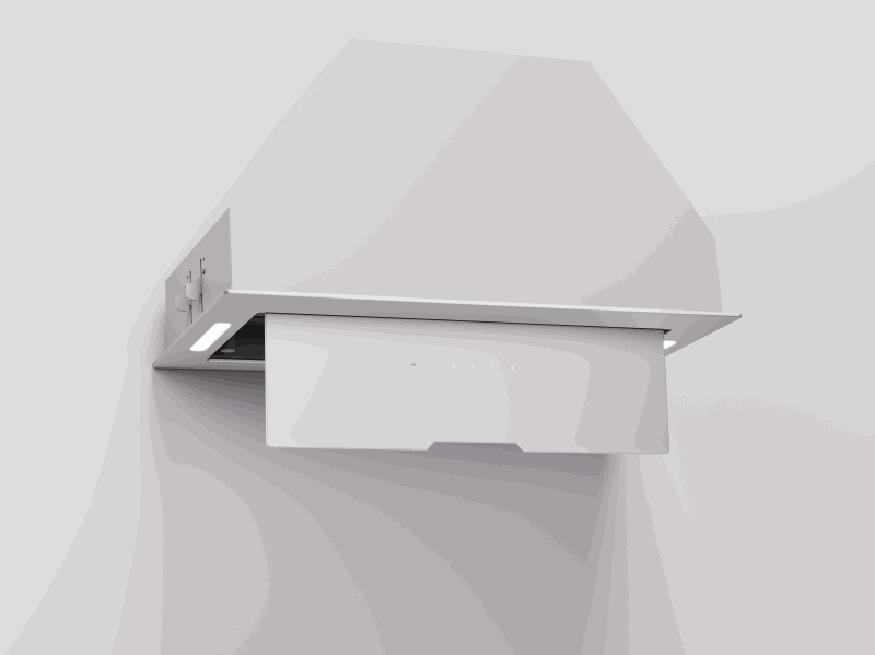 Įmontuojamas 52 cm pločio gartraukis Schlosser GLD52WH1000A (FULL GLASS), baltas