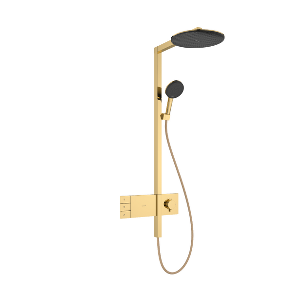 Termostatinė dušo sistema Hansgrohe Raindance Alive S 300 2jet su ShowerSelect Comfort, šlifuotas auksas, 24595990 Termostatinė dušo sistema Hansgrohe Raindance Alive S 300 2jet su ShowerSelect Comfort, šlifuotas auksas, 24595990