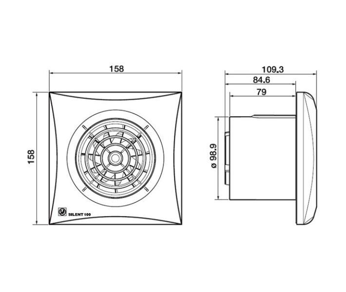 Ventiliatorius SOLER&PALAU SILENT-100 CZ SILVER, 5210415500