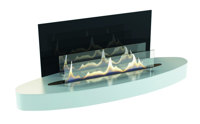 Bio židinys Ebios-fire Elipse Wall, baltas, 34 m², 3,4 kW