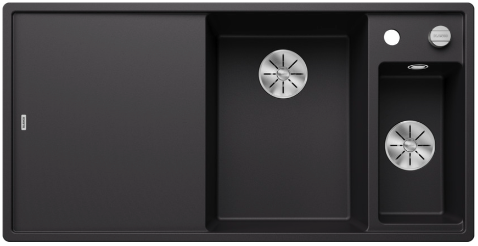 Silgranitinė plautuvė BLANCO AXIA III 6 S RE SILG PDUR Juoda Z.ES InFino M.AF