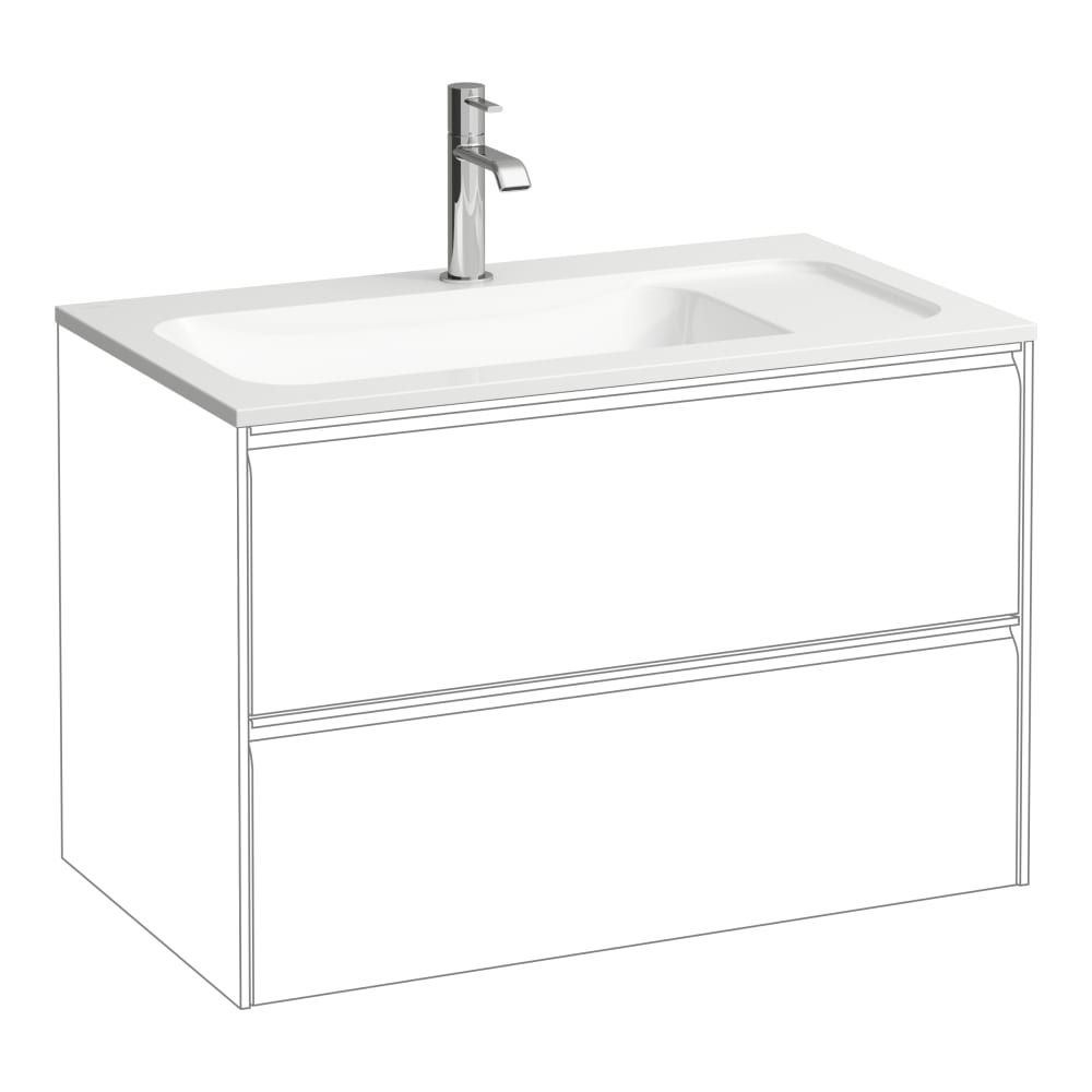 Baldinis praustuvas Laufen, 77x44cm, pagamintas iš Marbond, be perpylimo, baltas