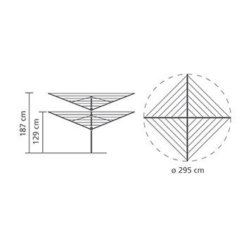 Lauko džiovykla Brabantia Lift-O-Matic 50 m (Metalinis strypas)