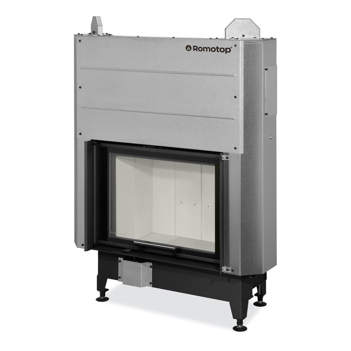 Plieninis židinio ugniakuras Romotop KV HEAT H3LE01 66.50, šviesi pakura IGN su pakeliamomis durimis
