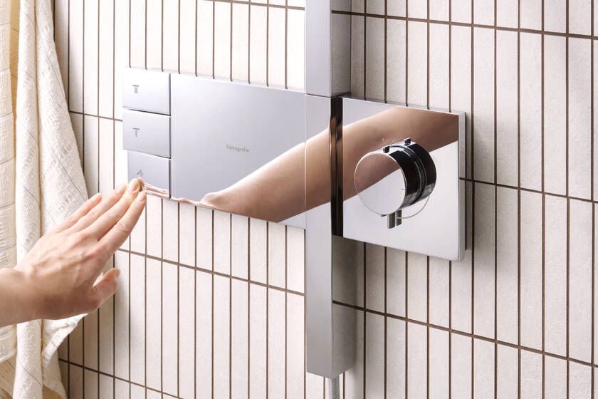 Dušo sistema HANSGROHE Raindance Alive Q su termostatu, chromo, 24590000 Dušo sistema HANSGROHE Raindance Alive Q su termostatu, chromo, 24590000