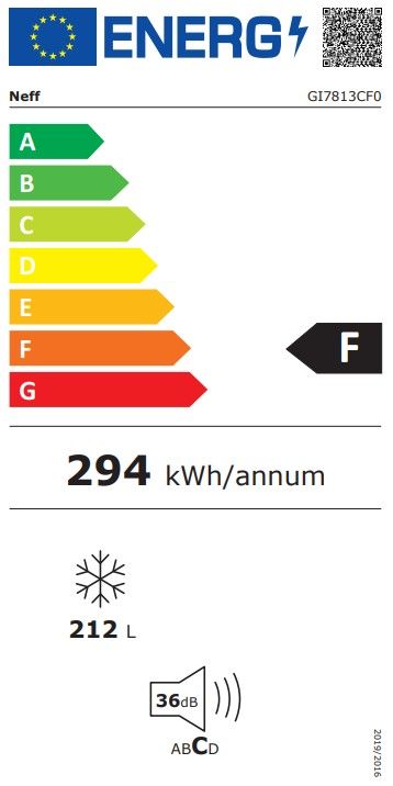Įmontuojamas šaldiklis Neff GI7813CF0 Įmontuojamas šaldiklis Neff GI7813CF0