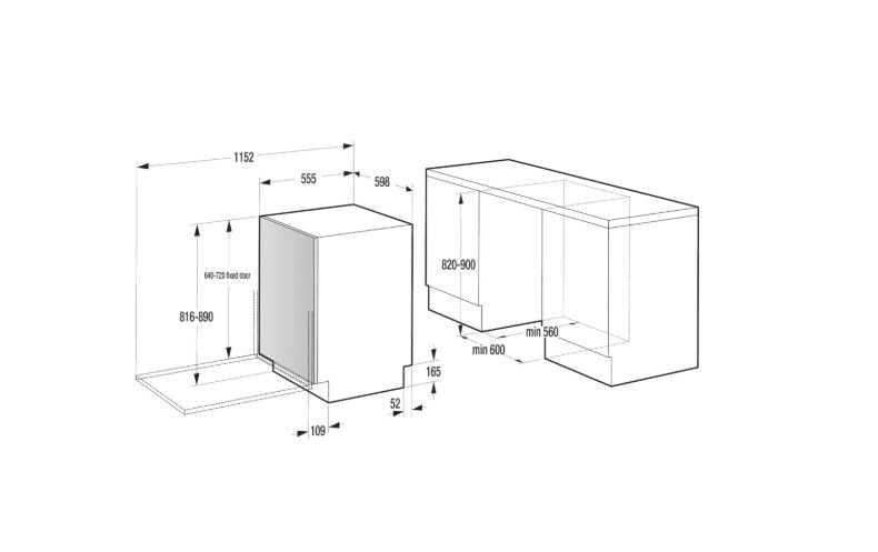 Įmontuojama indaplovė Gorenje G600, GV673C65, 60 cm