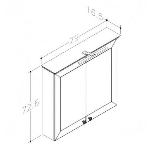 Veidrodinė spintelė su LED apšvietimu Siesta 79 cm, IP44, balta matinė, 170141260