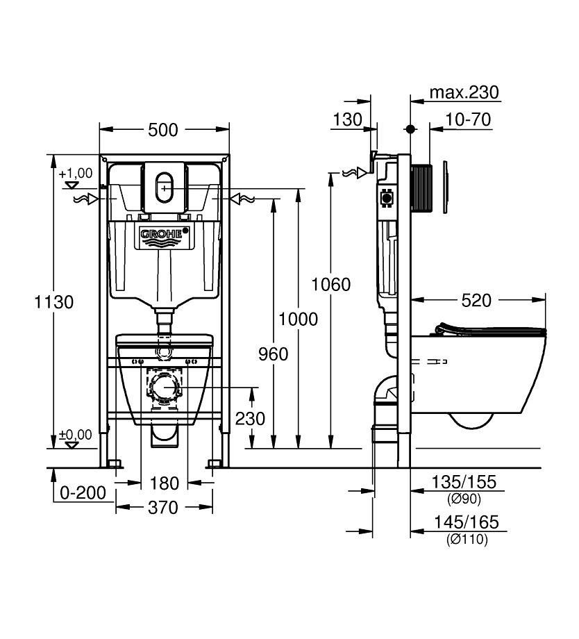 WC komplektas Grohe Solido 4-in-1, 101046SH0H