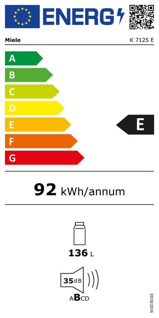 Įmontuojamas šaldytuvas Miele K 7125 E Įmontuojamas šaldytuvas Miele K 7125 E