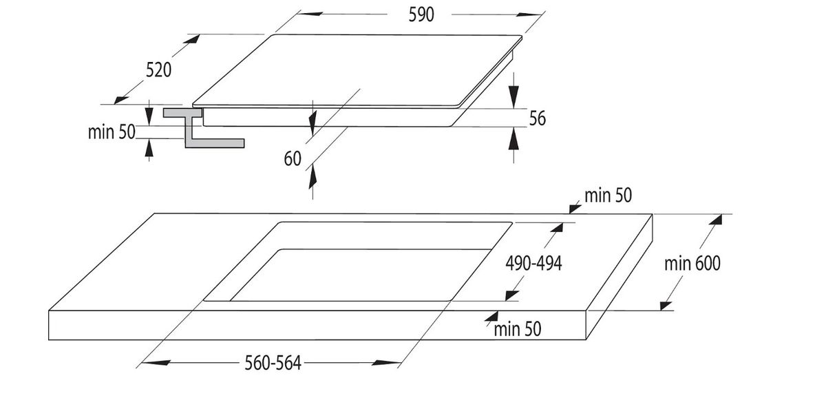 Įmontuojama inducinė kaitlentė Gorenje GI6401BCE Įmontuojama inducinė kaitlentė Gorenje GI6401BCE