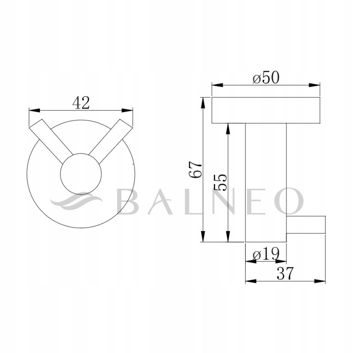 Kabliukas Balneo QUBE 2, vario sp., M0101050201