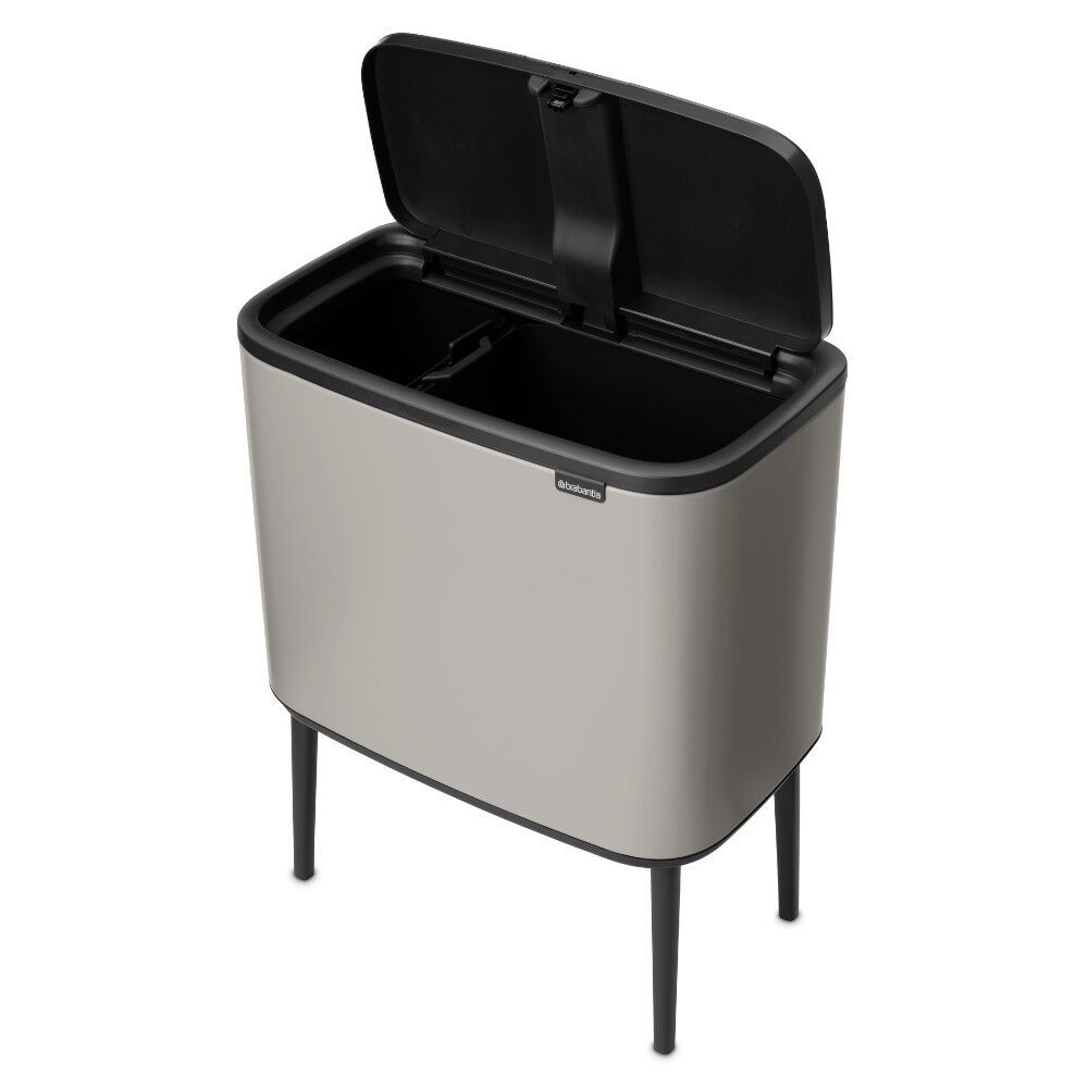 Šiukšlių dėžė Brabantia Bo Touch Bin 11 + 23 L, Soft Grey, 255007